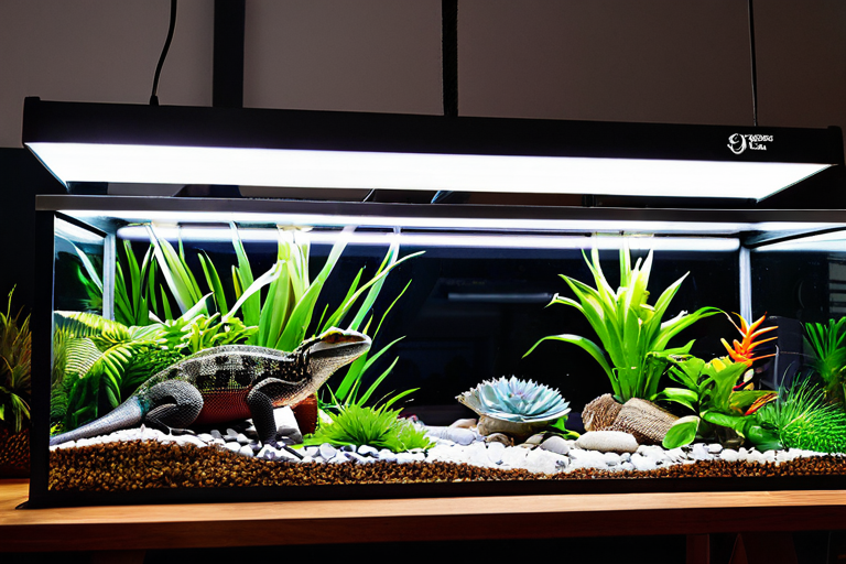 Proper lighting setup for reptile habitat