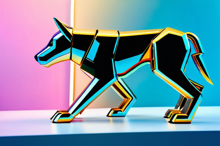 A futuristic robotic pet in a sleek design