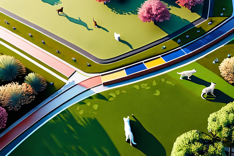 Pets in urban park environment