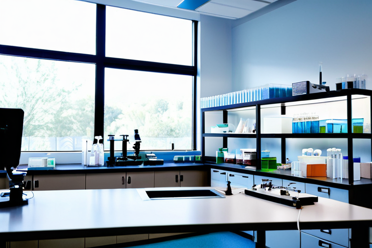 Veterinary laboratory analyzing pet microbiome samples