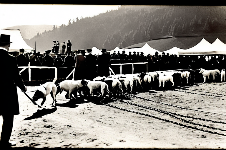Vintage dog show in early America